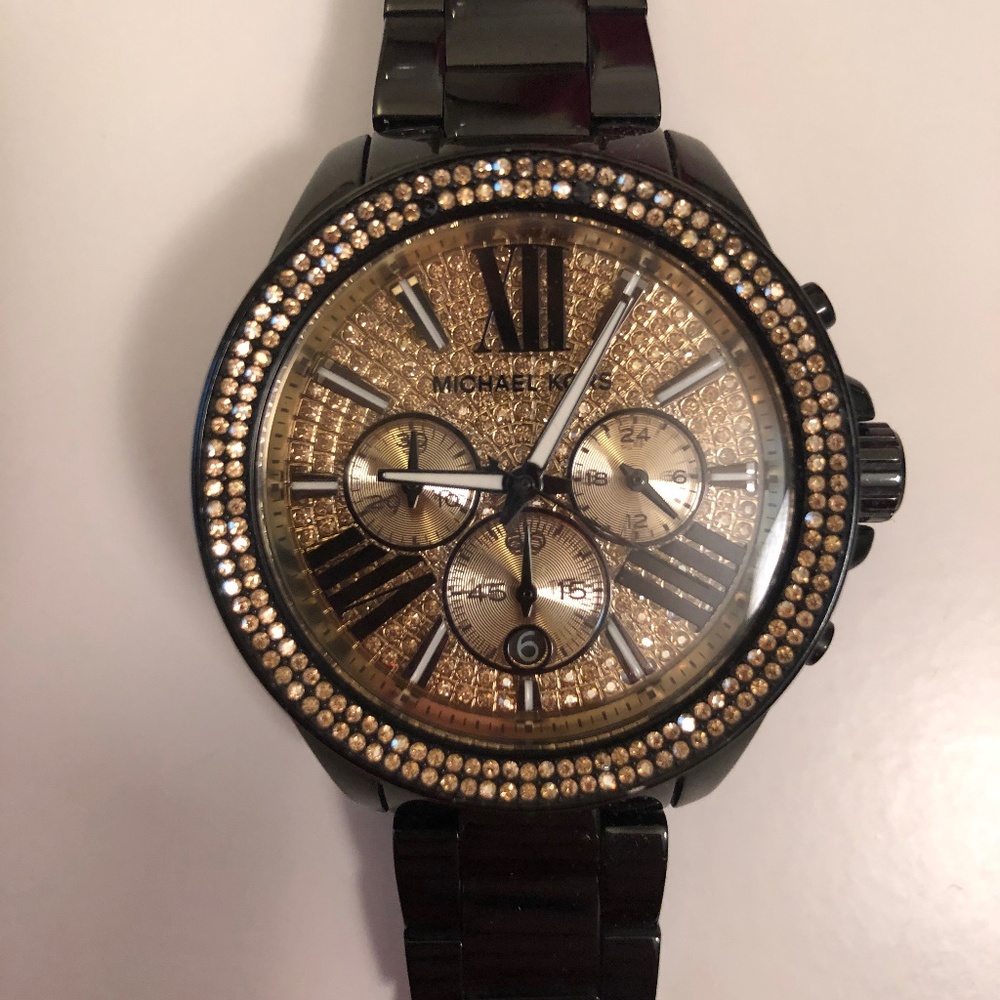 Black and Gold Michael Kors Watch